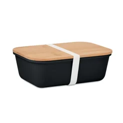 Lunchbox z bambusową pokrywką / Czarny MO6240-03