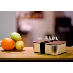 Lunch box ze stalowy z recyklingu PUERTO BANUS MoLu 1000 ml / Szary 398407