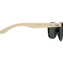 Lustrzane okulary przeciwsłoneczne wykonane z plastiku PET z recyklingu/bambusa Taiyō z polaryzacją w pudełku upominkowym / Drewno 12700171