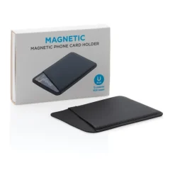 Magnetyczne etui na kartę kredytową do telefonu iPhone 12 / Czarny P820.751