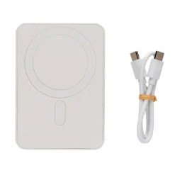 Magnetyczny bezprzewodowy power bank 5000 mAh Magnetix / Biały P322.403