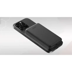 Magnetyczny, bezprzewodowy power bank 10000 mAh Aukey / Czarny VAM12-03