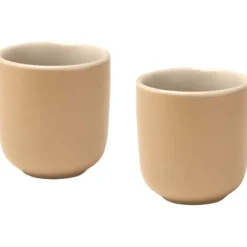 Male filiżanki ceramiczne do espresso o pojemności 90 ml - zestaw 2 sztuk / Oatmeal 12639707