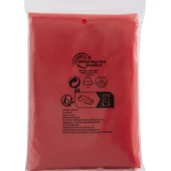Mayan jednorazowe poncho przeciwdeszczowe z recyklingu z certyfikatem GRS, z pokrowcem do przechowywania  / Czerwony 10941721