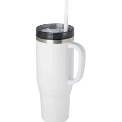 Melbourne kubek ze słomką z certyfikatem RCS 1200 ml / Biały 10080101