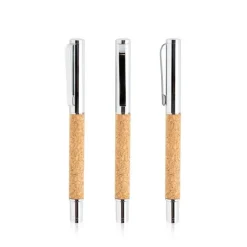 Metalowo korkowe pióro kulkowe, opakowanie prezentowe / Croller / Light Brown IP13158638