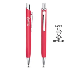 Metalowy dłługopis z gumowanym wykończeniem / Crome / Ciemnoszary IP13150696