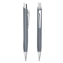 Metalowy dłługopis z gumowanym wykończeniem / Crome / Ciemnoszary IP13150696