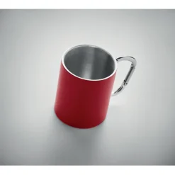 Metalowy dwuścienny kubek300ml / Czerwony MO6873-05