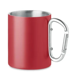 Metalowy dwuścienny kubek300ml / Czerwony MO6873-05