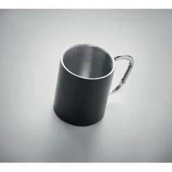 Metalowy dwuścienny kubek300ml / Czarny MO6873-03