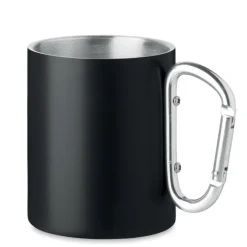 Metalowy dwuścienny kubek300ml / Czarny MO6873-03