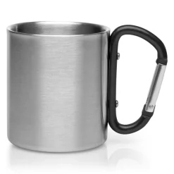 Metalowy kubek 210 ml z karabińczykiem | Easton / Czarny V8437-03