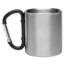 Metalowy kubek 210 ml z karabińczykiem | Easton / Czarny V8437-03