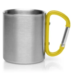 Metalowy kubek 210 ml z karabińczykiem | Easton / żółty V8437-08