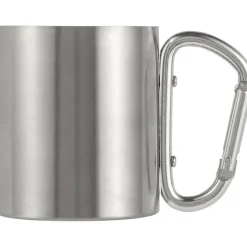 Metalowy kubek 185 ml z karabińczykiem / Srebrny V0646-32