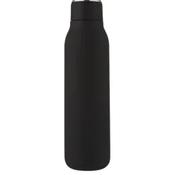 Miedziana butelka izolowana próżniowo Marka o pojemności 600 ml z metalową pętelką / Czarny 10067290