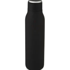 Miedziana butelka izolowana próżniowo Marka o pojemności 600 ml z metalową pętelką / Czarny 10067290