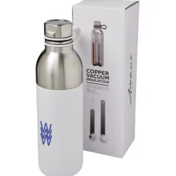 Miedziany izolowany próżniowo bidon Koln o pojemności 590 ml / Biały 10058802