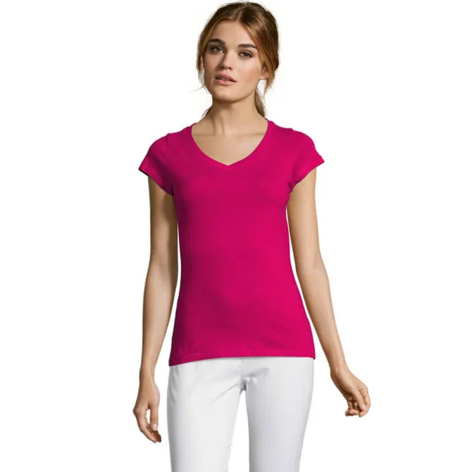 MOON Damski T-SHIRT 150g / Fuchsia S11388-FU-3XL