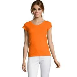 MOON Damski T-SHIRT 150g / Pomaranczowy S11388-OR-3XL
