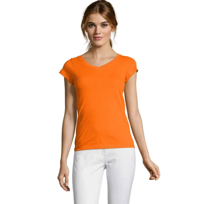 MOON Damski T-SHIRT 150g / Pomaranczowy S11388-OR-3XL