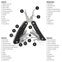 Narzędzie wielofunkcyjne Solid, 12 el. / Czarny P221.351