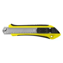 Nóż do tapet z mechanizmem zabezpieczającym, zapasowe ostrza w komplecie | Sutton / żółty V7237-08