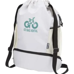 Nomad ściągana na sznurek torba sportowa z recyklingu z certyfikatem GRS o pojemności 18l z dolną komorą / Sandstone 13009932