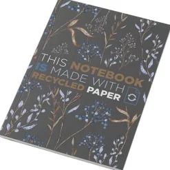 Notatnik A5 Novella Austen z miękką okładką z materiału z recyklingu, 50 kartek / Ciemnografitowy 21024990