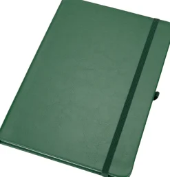 Notatnik A5 w linie z PU z recyklingu CLEO / Ciemnozielony 2374899