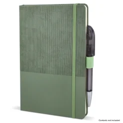 Notatnik Thermo Leather A5 / Ciemnobrązowy / zielony LT92088-N5031