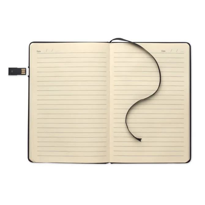 Notebook A5 z portem USB / Czarny MO2725-03