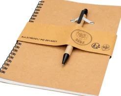 Notes A5 w linie z długopisem z tektury z recyklingu KENTWOOD / Brązowy 190701