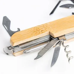 Nóż wielofunkcyjny z bambusową rączką / Multiblade / Light Brown IP20021838
