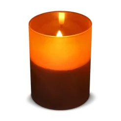 Nyelle Świeca woskowa LED z możliwością ładowania w szklanym pojemniku / Brązowy LT57313-N0051