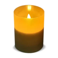 Nyelle Świeca woskowa LED z możliwością ładowania w szklanym pojemniku / Oliwkowa zieleń LT57313-N0043