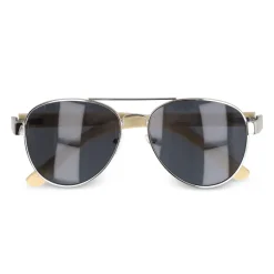 Okulary przeciwsłoneczne aviator z bambusowymi zausznikami / Naturalny LT86728-N0094