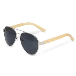 Okulary przeciwsłoneczne aviator z bambusowymi zausznikami / Naturalny LT86728-N0094