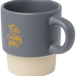 Olympia kubek do espresso z glinianym dnem, z możliwością układania w stosy, 130 ml / Szary 10080582