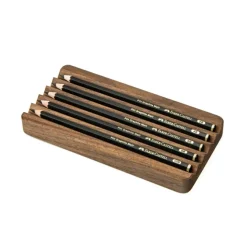 Organizer drewniany PEN HOLDER / Drewniany - orzech BWD10029