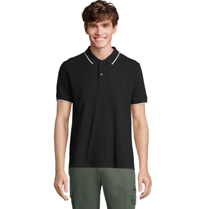 PALERMO POLO SHIRT / Negro/Blanco S04769-BC-XXL