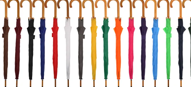 Parasol automatyczny drewniany Ø105 cm NANCY / Jasnoniebieski 513124