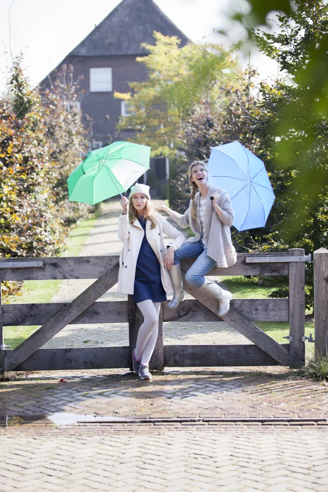 Parasol manualny, składany / Czerwony V4215-05