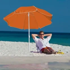 Parasol plażowy Ø150 cm FORT LAUDERDALE / Pomarańczowy 507010