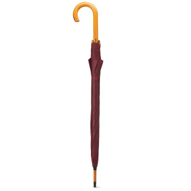 Parasol z drewnianą rączką / Burgund KC5132-02