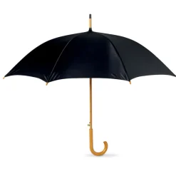 Parasol z drewnianą rączką / Czarny KC5131-03