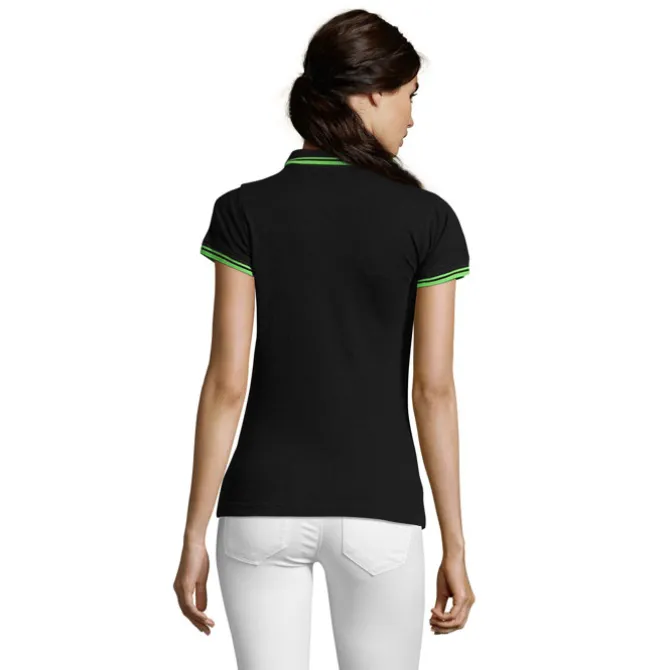 PASADENA damskie polo 200g / Czarny/Limonka S00578-BN-S
