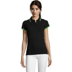 PASADENA damskie polo 200g / Czarny/Limonka S00578-BN-XL
