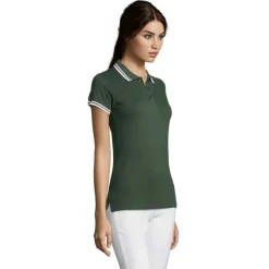 PASADENA damskie polo 200g / Forest Green/White S00578-FE-L